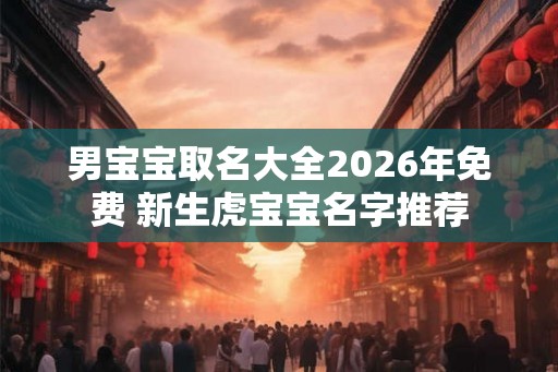 男宝宝取名大全2026年免费 新生虎宝宝名字推荐