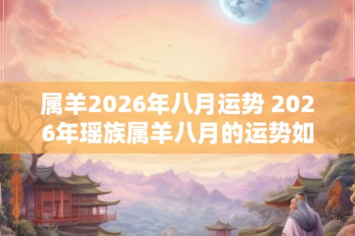 属羊2026年八月运势 2026年瑶族属羊八月的运势如何