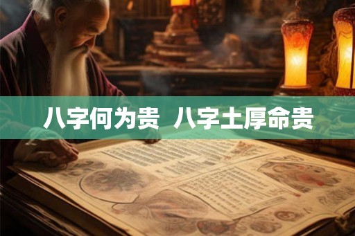 八字何为贵 八字土厚命贵 八字何为贵 八字土厚命贵