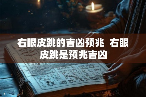 右眼皮跳的吉凶预兆  右眼皮跳是预兆吉凶