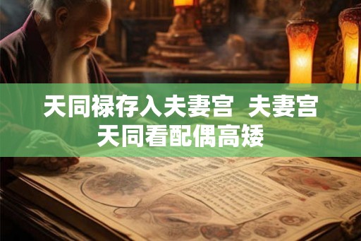 天同禄存入夫妻宫 夫妻宫天同看配偶高矮 天同禄存入夫妻宫 夫妻宫天同看配偶高矮