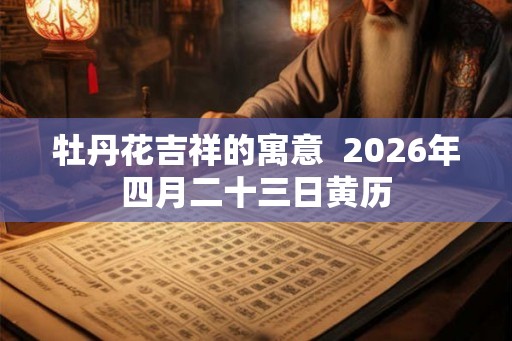 牡丹花吉祥的寓意  2026年四月二十三日黄历