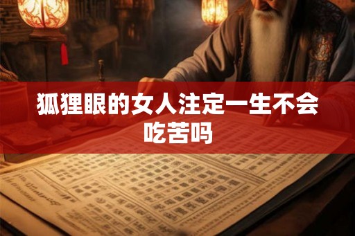 狐狸眼的女人注定一生不会吃苦吗