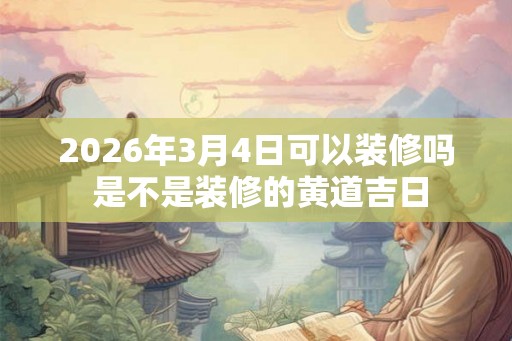 2026年3月4日可以装修吗 是不是装修的黄道吉日