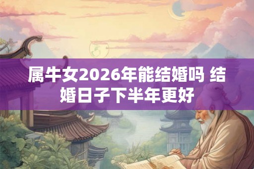 属牛女2026年能结婚吗 结婚日子下半年更好 属牛女2026年能结婚吗 结婚日子下半年更好