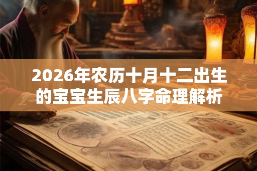 2026年农历十月十二出生的宝宝生辰八字命理解析