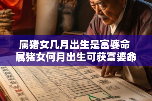 属猪女几月出生是富婆命 属猪女何月出生可获富婆命