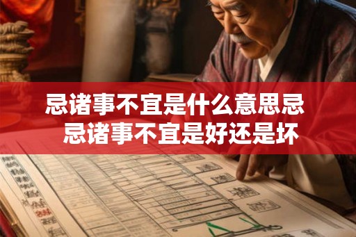 忌诸事不宜是什么意思忌  忌诸事不宜是好还是坏