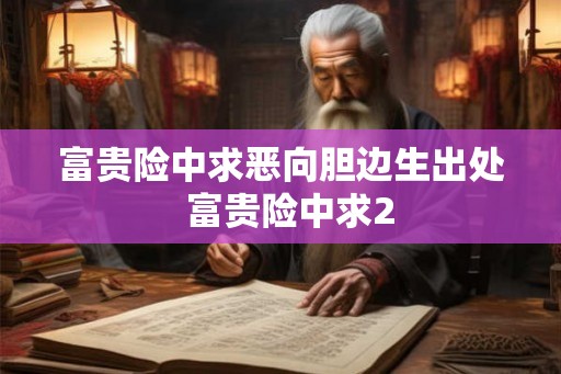 富贵险中求恶向胆边生出处  富贵险中求2