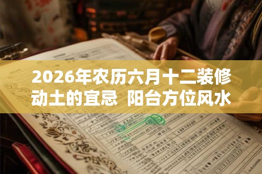 2026年农历六月十二装修动土的宜忌 阳台方位风水布局 2026年农历六月十二装修动土的宜忌 阳台方位风水布局