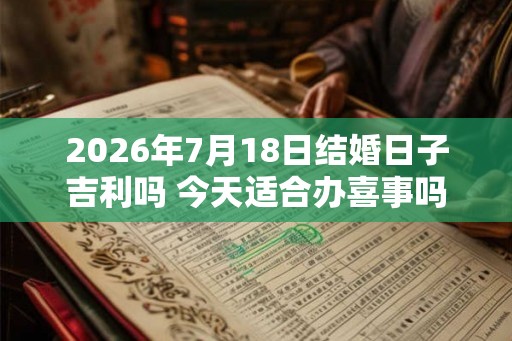 2026年7月18日结婚日子吉利吗 今天适合办喜事吗