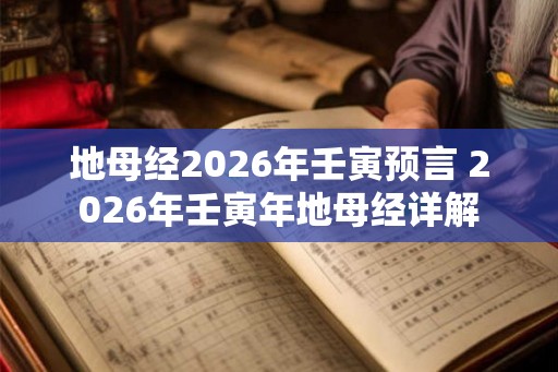 地母经2026年壬寅预言 2026年壬寅年地母经详解 地母经2026年壬寅预言 2026年壬寅年地母经详解