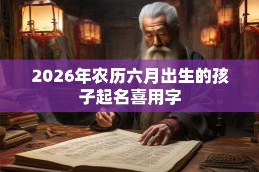 2026年农历六月出生的孩子起名喜用字