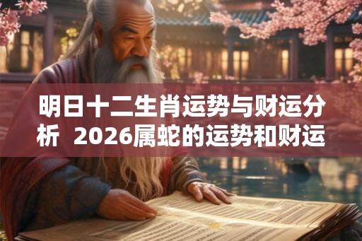 明日十二生肖运势与财运分析  2026属蛇的运势和财运