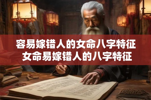 容易嫁错人的女命八字特征 女命易嫁错人的八字特征