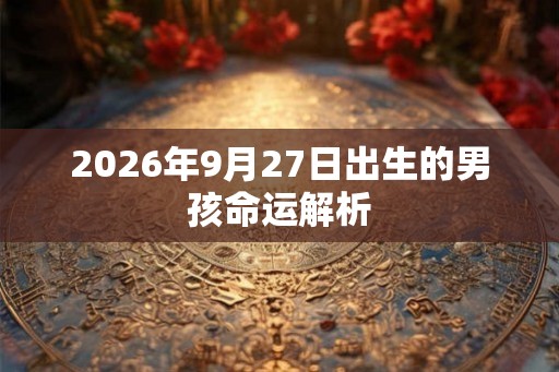 2026年9月27日出生的男孩命运解析