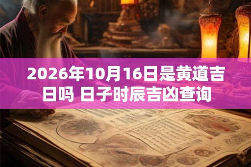 2026年10月16日是黄道吉日吗 日子时辰吉凶查询