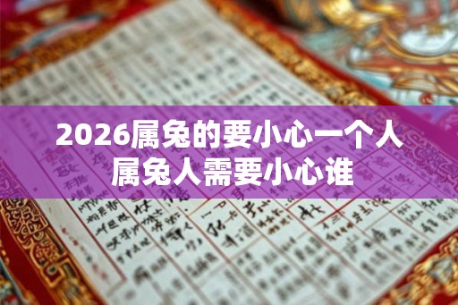 2026属兔的要小心一个人 属兔人需要小心谁