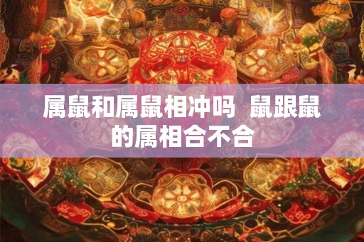 属鼠和属鼠相冲吗  鼠跟鼠的属相合不合