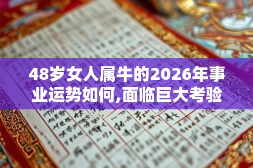 48岁女人属牛的2026年事业运势如何,面临巨大考验