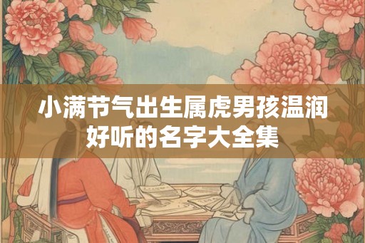小满节气出生属虎男孩温润好听的名字大全集