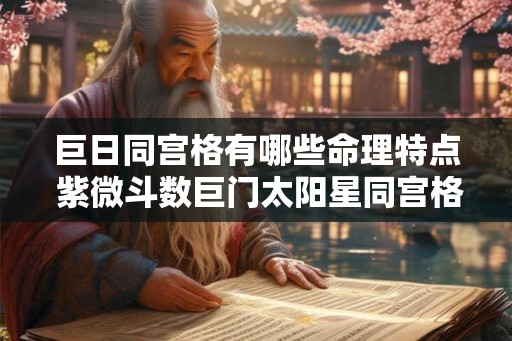巨日同宫格有哪些命理特点 紫微斗数巨门太阳星同宫格详解