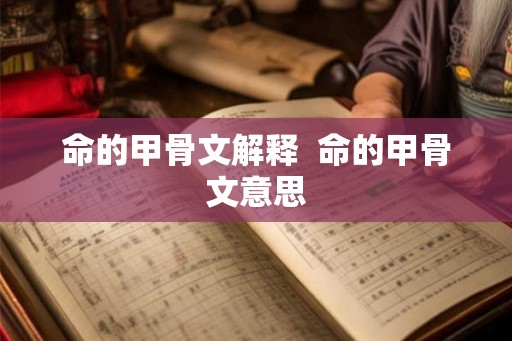 命的甲骨文解释  命的甲骨文意思
