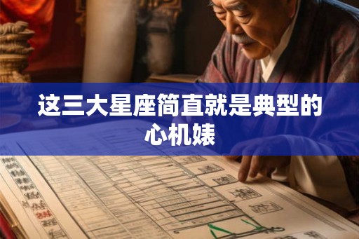 这三大星座简直就是典型的心机婊