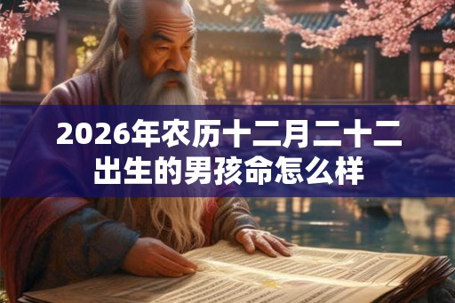 2026年农历十二月二十二出生的男孩命怎么样