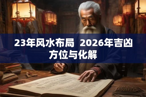 23年风水布局  2026年吉凶方位与化解