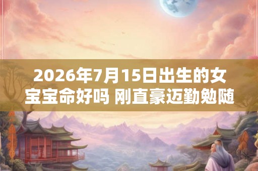 2026年7月15日出生的女宝宝命好吗 刚直豪迈勤勉随和