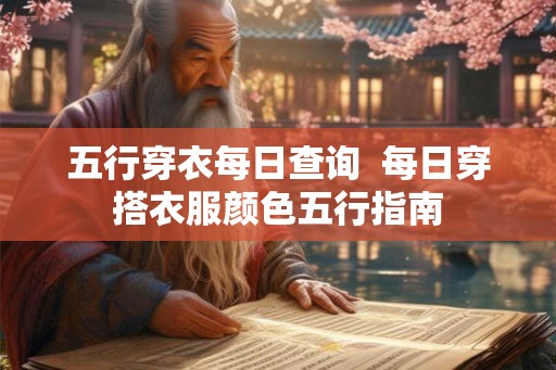 五行穿衣每日查询  每日穿搭衣服颜色五行指南