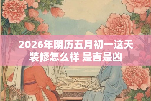 2026年阴历五月初一这天装修怎么样 是吉是凶