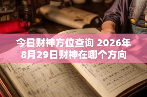 今日财神方位查询 2026年8月29日财神在哪个方向