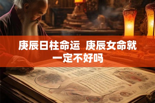 庚辰日柱命运  庚辰女命就一定不好吗