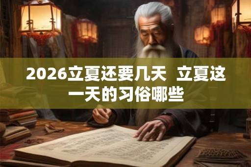 2026立夏还要几天  立夏这一天的习俗哪些
