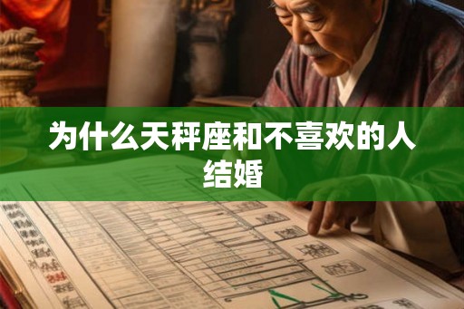 为什么天秤座和不喜欢的人结婚 为什么天秤座和不喜欢的人结婚