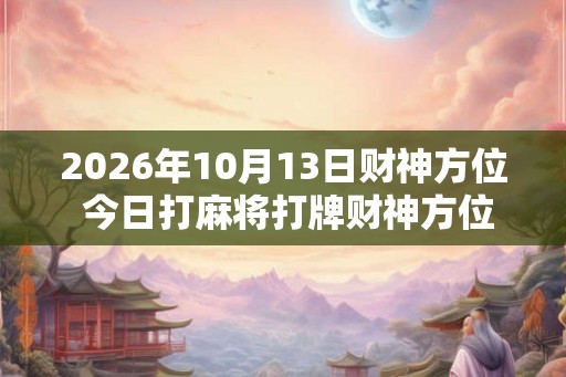 2026年10月13日财神方位 今日打麻将打牌财神方位