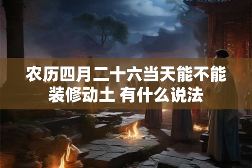 农历四月二十六当天能不能装修动土 有什么说法