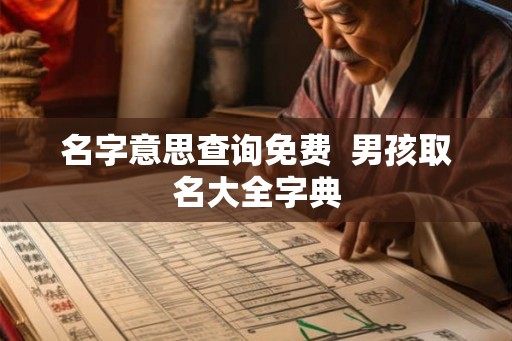 名字意思查询免费  男孩取名大全字典