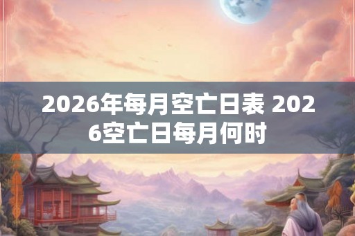 2026年每月空亡日表 2026空亡日每月何时 2026年每月空亡日表 2026空亡日每月何时