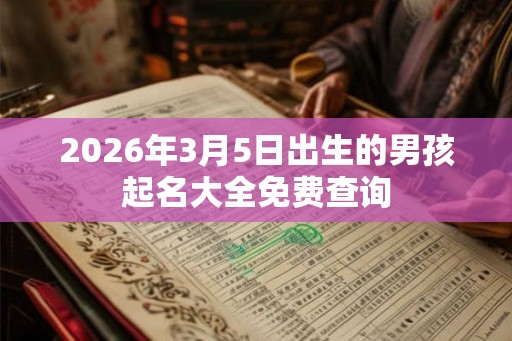 2026年3月5日出生的男孩起名大全免费查询