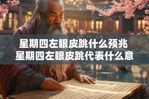 星期四左眼皮跳什么预兆 星期四左眼皮跳代表什么意义 星期四左眼皮跳什么预兆 星期四左眼皮跳代表什么意义