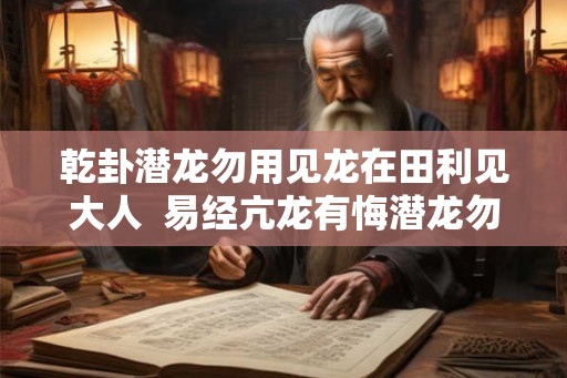乾卦潜龙勿用见龙在田利见大人  易经亢龙有悔潜龙勿用