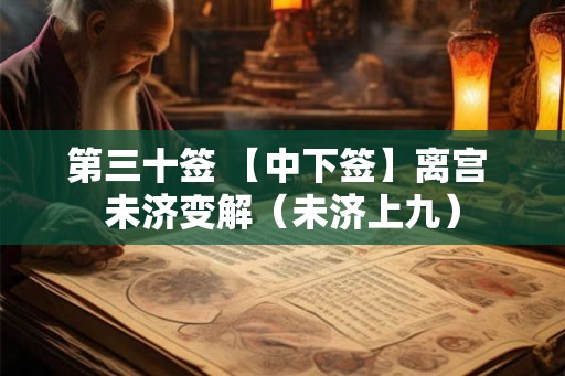 第三十签 【中下签】离宫 未济变解（未济上九）