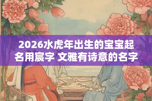 2026水虎年出生的宝宝起名用宸字 文雅有诗意的名字