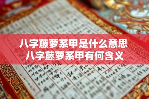 八字藤萝系甲是什么意思 八字藤萝系甲有何含义