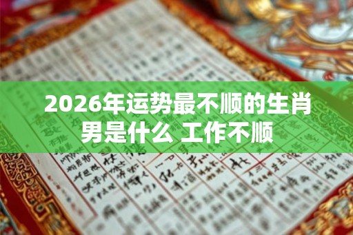 2026年运势最不顺的生肖男是什么 工作不顺