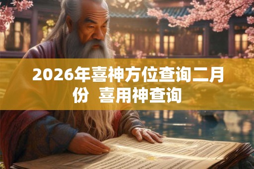 2026年喜神方位查询二月份  喜用神查询