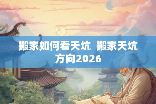 搬家如何看天坑  搬家天坑方向2026